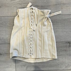 NWT B Comfy by Bershka size S corset jersey skirt in cream